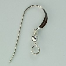 Sterling Silver Flat Hook Ear Wires 2 pairs