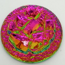 27mm Engraved Glass Geode Crystal Vitrail Medium