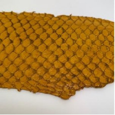 Eco friendly handmade soft gloss Gold Tilapia Fish Skin Leather.