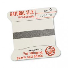 Griffin Silk Bead Cord No. 0 Grey
