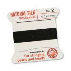 Griffin Silk Bead Cord No. 2 Black