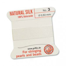 Griffin Silk Bead Cord No. 3 White