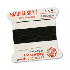 Griffin Silk Bead Cord No. 4 Black