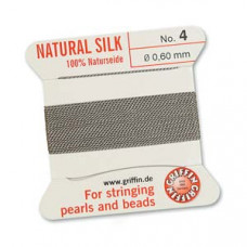 Griffin Silk Bead Cord No. 4 Grey