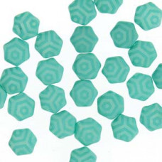 Honeycomb Beads 30 pack Silk Laser Turquoise Web 02010 29569WB