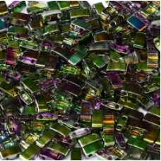 5 grams 5mm 2 hole Half Tila Beads Crystal Magic Orchid TLH4571