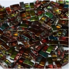 5 grams 5mm 2 hole Half Tila Beads Crystal Magic Wine TLH4573