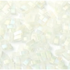 5 grams 5mm 2 hole Half Tila Beads Crystal AB Full Matte TLH55107