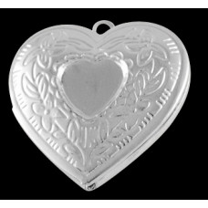 23mm Silver Colour Heart Locket 1 Lead and Nickel Free