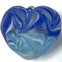 25mm Indian Matte Feathered Heart Blue