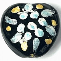 17mm Indian Painted Heart Light Blue