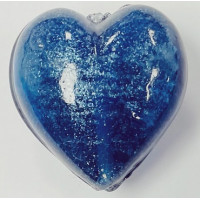 30mm Indian Silver Foil Heart Blue