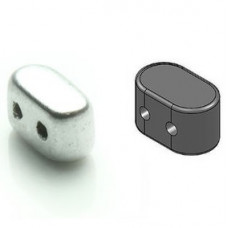10 grams Ios 2 hole beads Aluminium Matte 00030 01700
