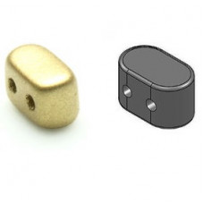 10 grams Ios 2 hole beads Light Gold Matte 00030 01710