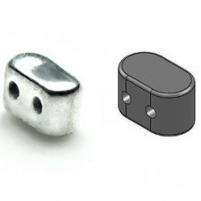 10 grams Ios 2 hole beads Silver 00030 27000