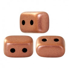 10 grams Ios 2 hole beads Copper Gold Matte 00030 01780
