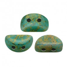10 grams Kos Par Puca Opaque Green Turquoise Bronze 63130 15496