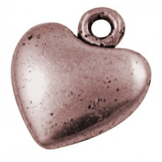 16mm Copper Large Flat Heart Charm Lead and Nickel Free