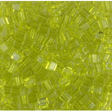 10 grams 3mm Miyuki Squares Transparent Chartreuse 143 10 grams 3mm Miyuki Squares Transparent Chartreuse 143