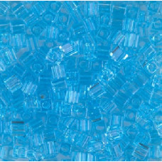 10 grams 3mm Miyuki Squares Transparent Aqua 148 10 grams 3mm Miyuki Squares Transparent Aqua 148