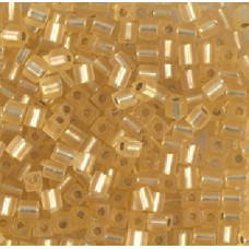 10 grams 3mm Miyuki Squares Matte Silver Lined Gold 3F 10 grams 3mm Miyuki Squares Matte Silver Lined Gold 3F