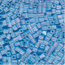 10 grams 4mm Miyuki Squares Matte Transparent Aqua AB 148FR