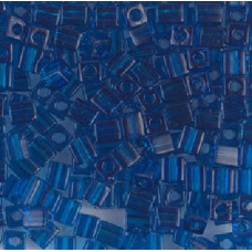 10 grams 4mm Miyuki Squares Transparent Capri Blue 149