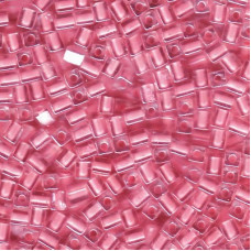 10 grams 4mm Miyuki Squares Pink Lined Crystal 207