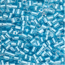 10 grams 4mm Miyuki Squares Aqua Mist Lined Crystal 220