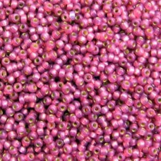 10 grams Size 15 Miyuki Seed Beads Duracoat Silver Lined Peony Pink 94247