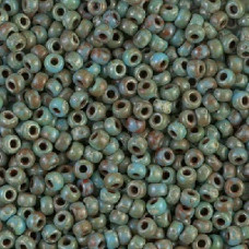 10 grams Size 8 Miyuki Seed Beads Seafoam Green Matte Picasso 4514