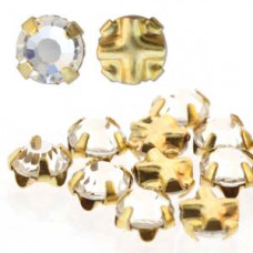 10 pack 3.5mm Gold Plated Crystal Rose Montees