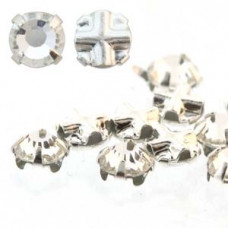 10 pack 3.5mm Silver Plated Crystal Rose Montees