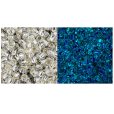10g TOHO size 11 Silver Lined Crystal/Blue TR-11-PF2701S
