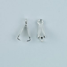 10mm Sterling Silver Fluted Pinch Bail with Ring 5 pack