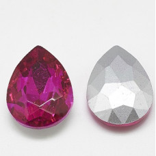 10x14mm Chinese Rivoli Back Drop Fuchsia