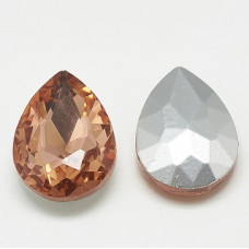 10x14mm Chinese Rivoli Back Drop Peach