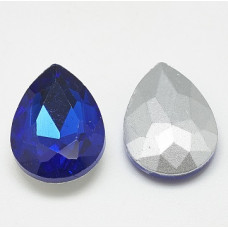 10x14mm Chinese Rivoli Back Drop Sapphire Blue