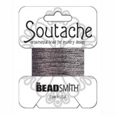 3 yards textured metallic Soutache Silver/Black ST1610
