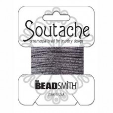 3 yards textured metallic Soutache Gunmetal ST1650