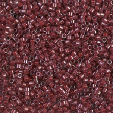 5 grams Size 11 Miyuki Delica Lined Crystal/Dark Plum Lustre DB280
