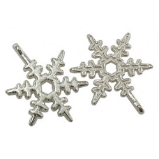 20mm Silver Snowflake Number 3 Lead and Nickel Free