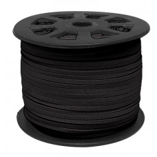 3 mm diameter Faux Suede Cord in black. Price per metre