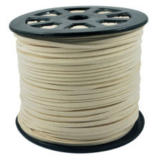 3 mm diameter Faux Suede Cord in cream. Price per metre