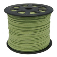 3 mm diameter Faux Suede Cord in light green. Price per metre
