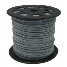 3 mm diameter Faux Suede Cord light grey. Price per metre