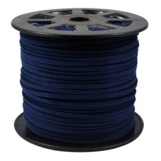 3 mm diameter Faux Suede Cord in prussian blue. Price per metre