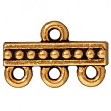 TierraCast Stitch In 3 to 1 Beaded Link A Gold Plate 2 pack