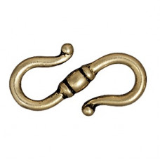 TierraCast Hook Clasp Antique Brass 2 pack