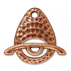 TierraCast Toggle Clasp Hammered Oval Antique Copper Plate